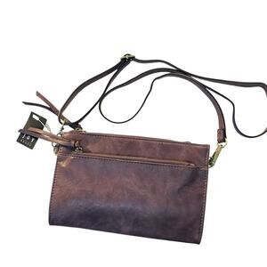 Joy Susan Purple Faux Leather Small Convertible 2 Strap Purse Bag- NEW WITH TAGS